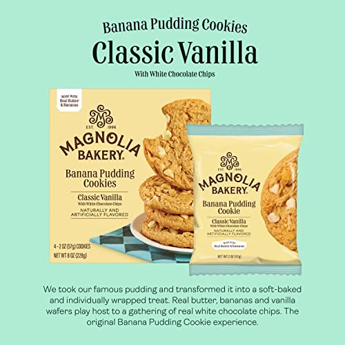 Magnolia Bakery Classic Vanilla Banana Pudding Cookies with White Chocolate Chips, 2 Ounce (Pack of 12), Soft-Baked, Vanilla Wafers, White Chocolate Chips, Banana Pudding, Individually Wrapped - Thumbnail 2