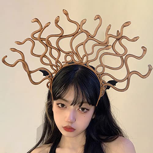 YJZQ Halloween Snake Crown Headwear Golden Snake Headband Women Headress for Carnival Show Role Play Masquerade Parties Headpiece Accessories - Image 3