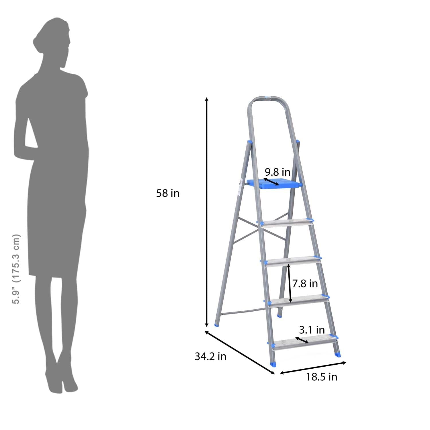 Nilkamal Rise 5 Step Ladder - Heavy Duty & Safe -4