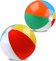 REGUICORP 2 Pack 20 Inch Rainbow Beach Balls - Durable Inflatable Pool Toys for Swimming, Beach Parties & Water Games