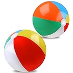 2 Pack Beach Balls, 20 Inch Beach Balls, Rainbow Color Pool Toys Pool Balls for Swimming Pool, Beach Toys Inflatable Ball for Summer Parties and Water Games