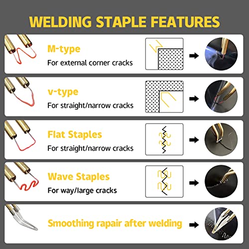 Roadgive Upgraded Version 100W 110V Hot Stapler Plastic Repair Kit Car Bumper Repair Kit With Plier, Knife, Flat/Outside Corner/Inside Corner/Wave Staples Welding Machine Plastic Welder Gun #TOP4