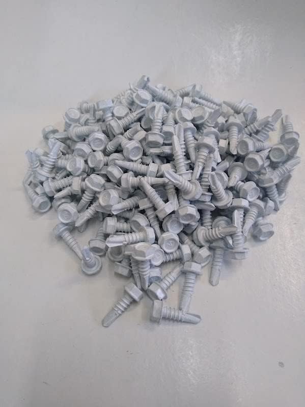 100-Pack #10 x 3/4" Hex Washer Self Drilling White 5/16" Head BC-1012KWW516 miniatura 6