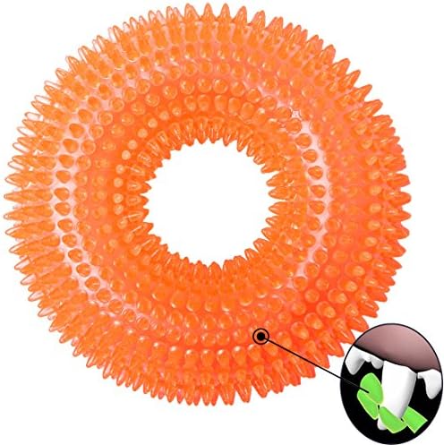 LEGEND SANDY Dog Chew Toys Indestructible Aggressive Chewers Large Breed Squeak Toys (Orange)