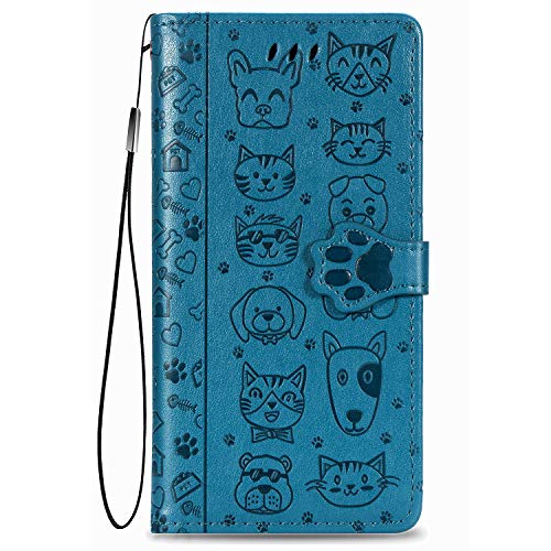 [Disegni di Animali]: Progettato con simpatici disegni di cani gatto che rendono il tuo smartphone più bello e glamour, combinato con cavalletto, porta carte, portafoglio, fibbia magnetica e cinturino a mano, è molto pratico per uso interno ed esterno