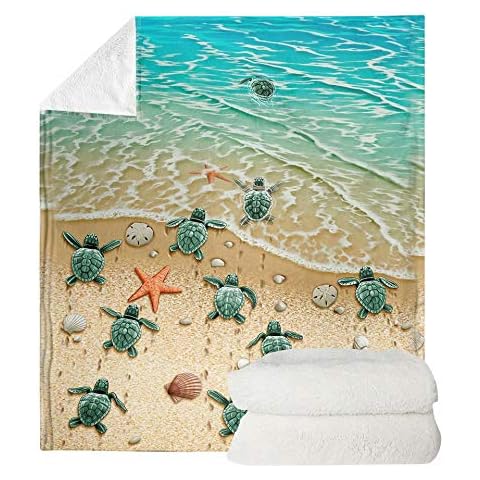 chaqlin 3D Sea Turtle Fleece Blanket Cover