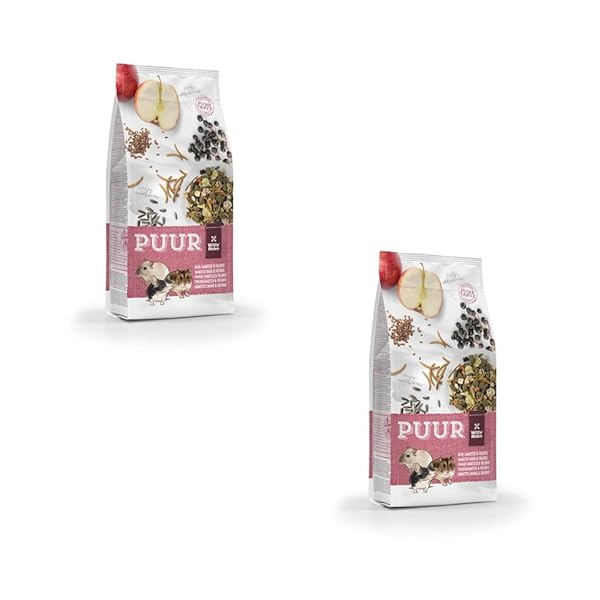 Witte Molen PUUR Zwerghamster & Freunde | Doppelpack | 2 x 400 g | Futter für Mäuse und Zwerghamster ohne künstliche Zusätze | Mit hochwertigen Tierproteinen und Präbiotika