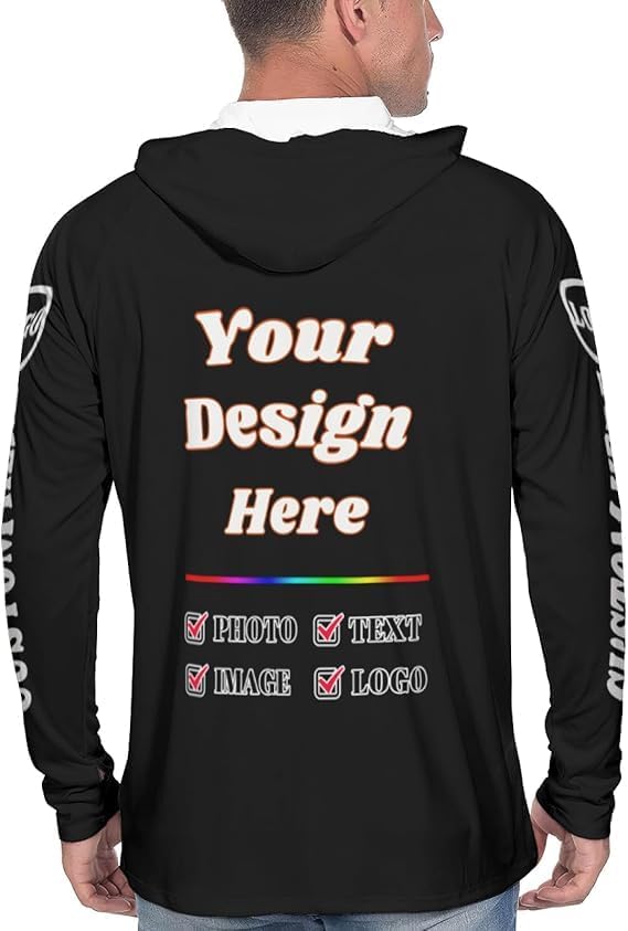Custom Personalized Sun Protection Hoodie UV Shirt for Men Women, Customized UPF 50+ Long Sleeve Tshirts Gifts - Image 2