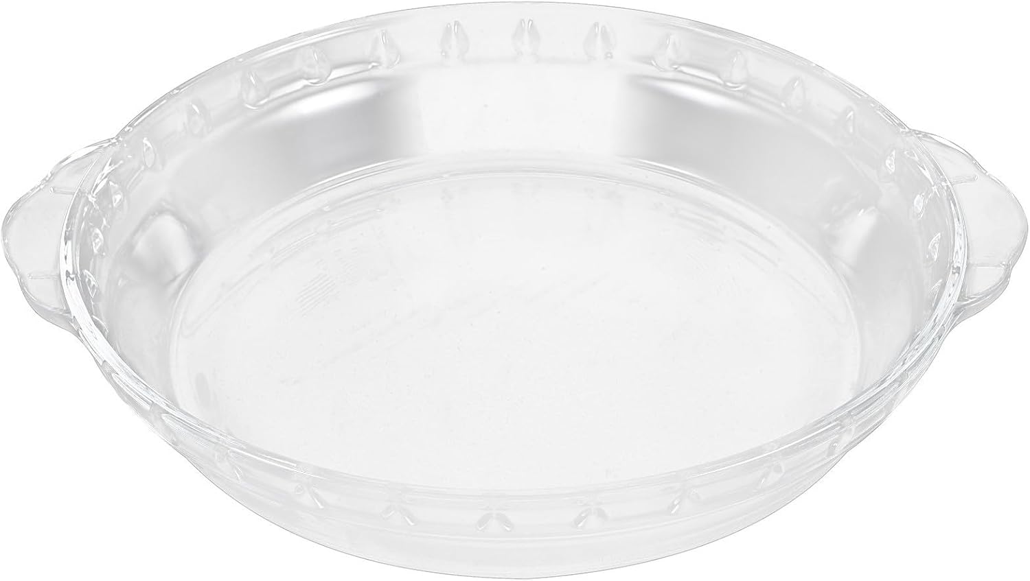 Totority 9 Inch Heat Resistant Glass Baking Pan with Side Handles for Pot Roast and Cheese Cake Baking round Shaped Glass Pie Dish for Christmas