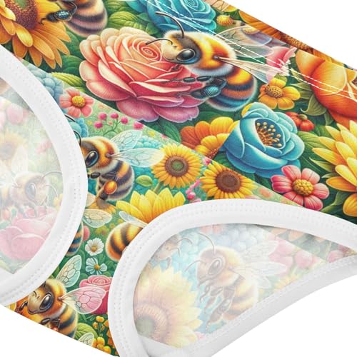 Joisal Funny Girls Underwear Toddler 2t Cotton Panties Little Girl Cute Bees Colorful Flowers Aesthetic Kids Undies Briefs4