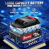 Strimmer Cordless, 21V Electric Grass Trimmer with 2 x 1500mAh Battery and Charger, 10 x Metal Blades, Adjustable Cutting Head Brush Cutter, Telescopic Grass Cutter Machine for Lawn Garden Pruning - Image 8