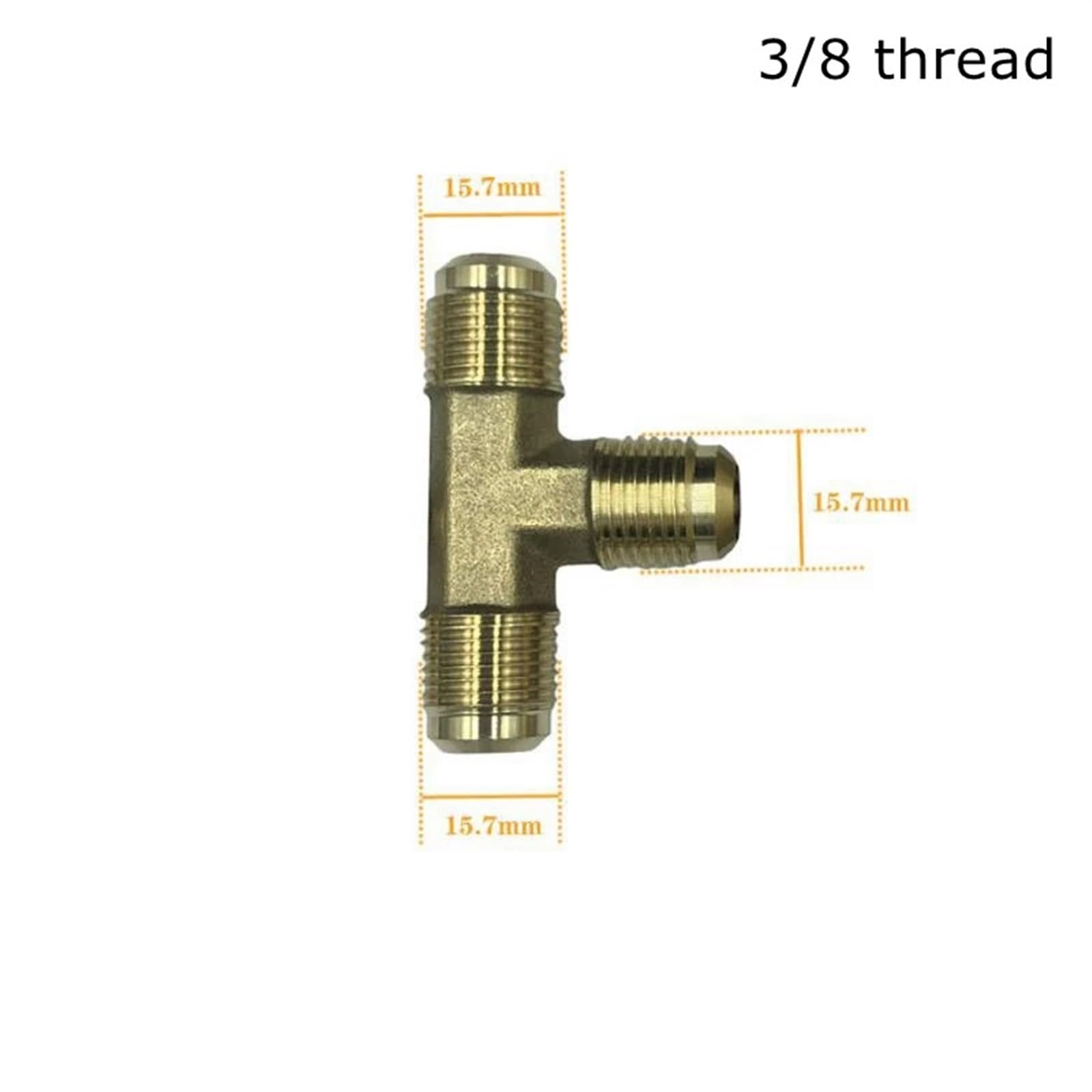 Raccordo a T in Ottone forgiato con Filettatura a 3 Vie, Raccordo a svasatura uguale, connettore for Tubo a T Raccordi a T per Tubi(5I8 SAE)