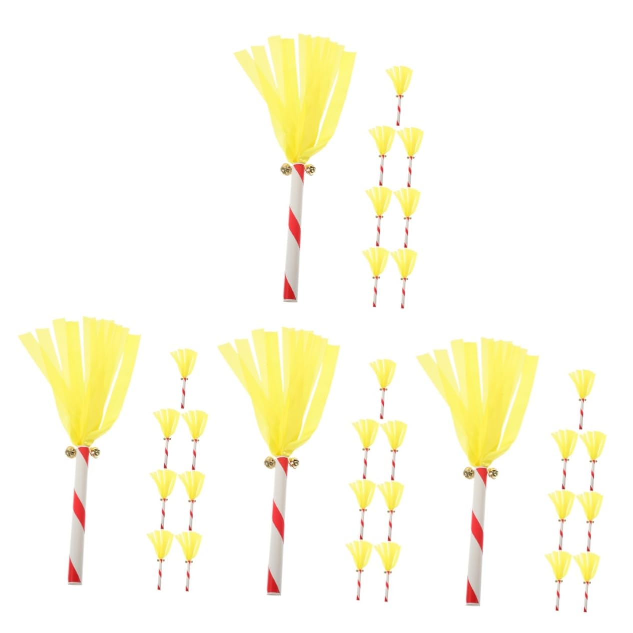 VICASKY 2sets Cheerleading Pompoms with Shiny Design and Easy to Use Handles for Kindergarten Party Favors for Cheer Teams Dance Groups and Supporters 8pcs*2