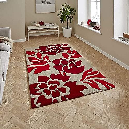 Image of Mordern Design Handmade Tufted Carpet Pure Woollen Export Quality Carpet for Living Room, Bedroom Hall [ Size 14 x 14 Square, Color Multi R4 ]