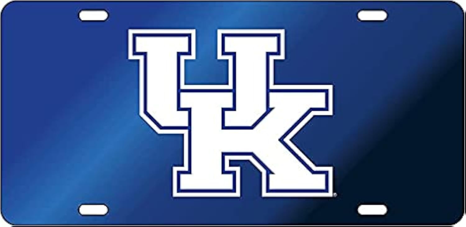Dixie Dawgs Kentucky Wildcats Acrylic License Plate Officially Licensed UK Blue