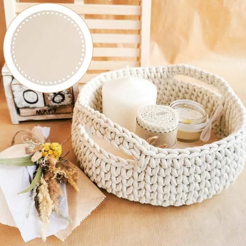 sdhiiolp 5 Stück Korbboden zum HäKeln Korbboden Aus Holz Holzboden zum HäKeln Naturholzkorbboden Korb Flechten set Korbboden set Crochet Basket für DIY Korbflechten 10/15 * 2/20 * 2cm Rund