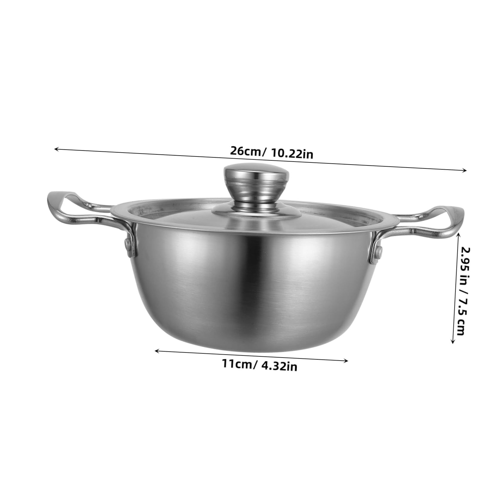 Cabilock Cooking Pot Small Korean Ramen Pot for Soup Noodles Stainless Steel Construction