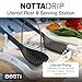Blue Bosti Nottadrip Silicone Spoon Rest for Stove Top - Kitchen Spoon Rest for Countertop, Ladle Holder, All in 1 Serving Station, Elevate Handles, Drip to Tray, Mess Free - 3PC Set No Trivet - White