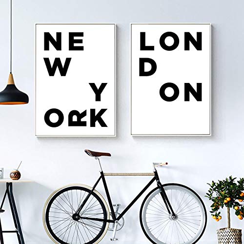 Affiche Toile New York Londres 70x100cm Style Scandinave Duo Posters Motivation Salon