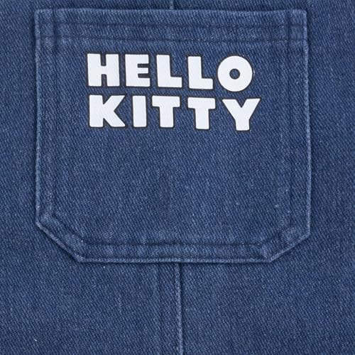 Hello Kitty Sanrio Girls Adjustable Jumper Denim Dress with Shirt Set for Toddler and Big Kids3
