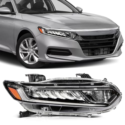 Image of SCITOO Headlight Assembly Fit 2018-2021 for Honda Accord Chrome Housing Amber Reflector Right Side Headlight 33150-TVA-A01