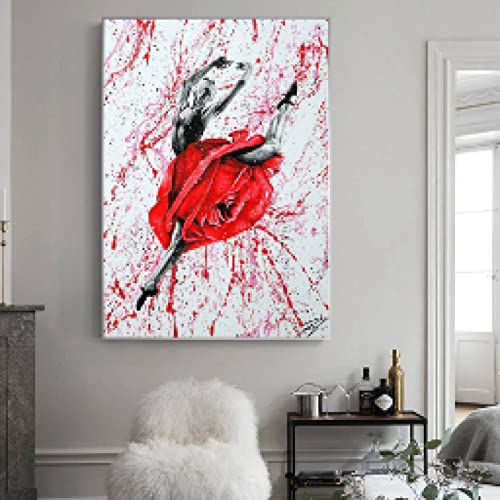 Póster de baile con flores dsdsgog lienzo de acuarela de moda 20x30cm sin marco para dormitorio 4