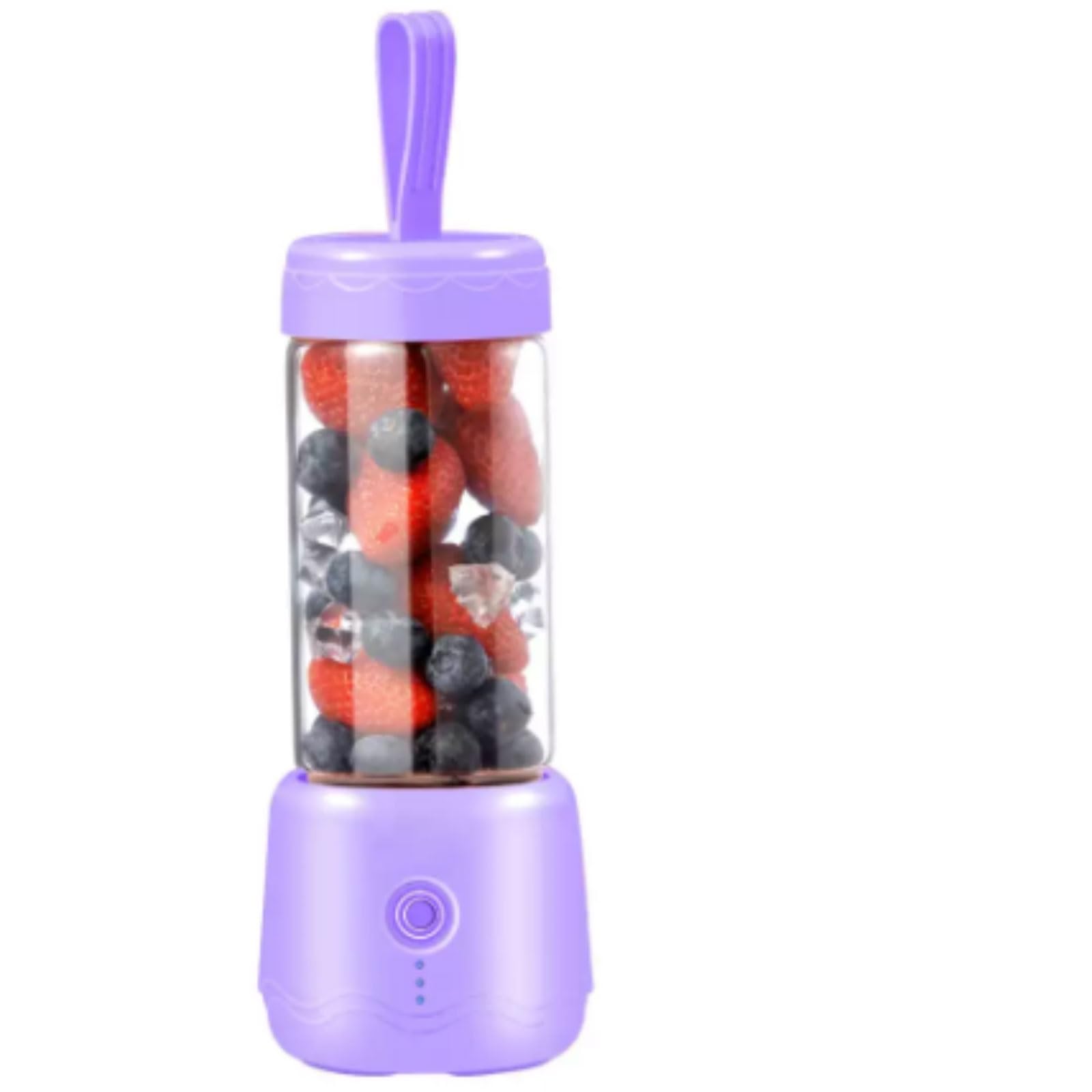Potężny plastikowy przenośny blender potężny przenośny mikser z kubkiem do smoothie 10 ostrzy USB wielokrotnego ładowania, świetny do mieszania kompaktowego(liliowy)