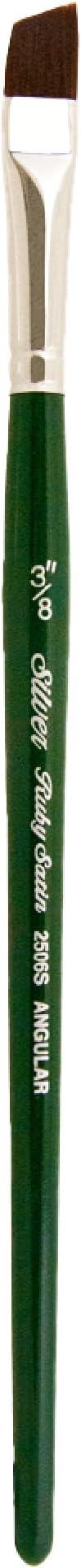2506S3/8 Ruby Satin Angle Brush for Fluid and Flow Acrylics, Size 3/8 Inch, Short Handle