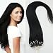 18" 50g 100s Micro Ring Loop 100% Human Hair Extensions Natural Soft Real Beauty Straight Hair Gift 100strands in one pack, (color #01 Jet Black)