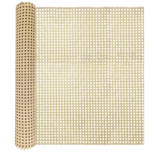 24 Width Cane Webbing Roll 6.6ft Plastic Rattan Material for DIY Projects and Furniture Upgrades, Ideal for Repairing and Updating Chairs Cabinets, Premium Cane Webbing Roll for Home Improvement