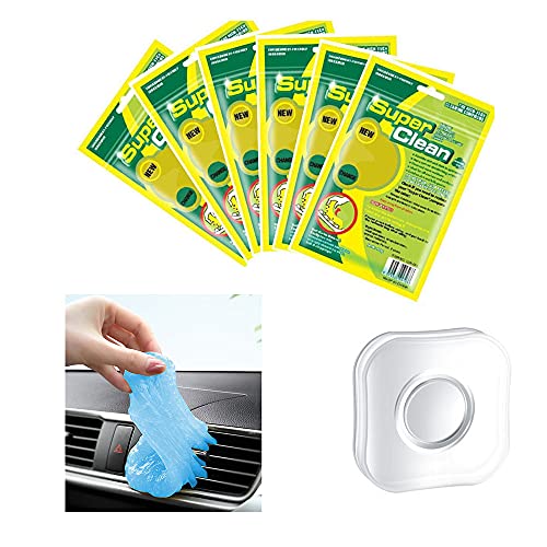 EnjoyULife 6 pcs Car Keyboard Cleaning Gel Mud Cleaners, Car Cleaning Glue Gel Mud, Keyboard Cleaning Mud, for Remove Stains on Keyboards, Car Vents