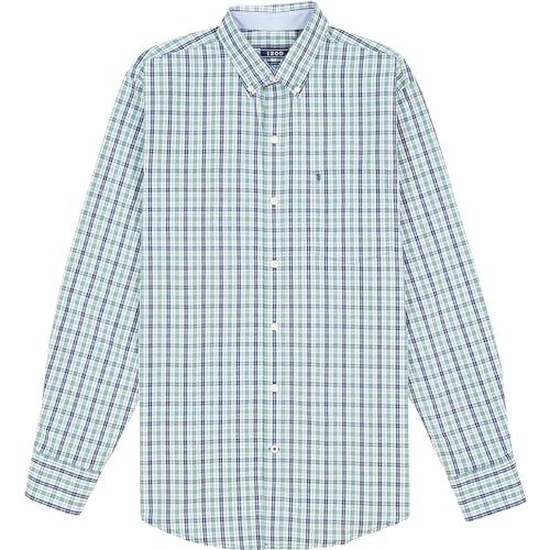 IZOD Men's Big and Tall Performance Comfort Long Sleeve Plaid Button Down2