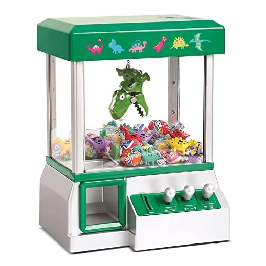 Bundaloo Claw Machine Arcade Game | Candy Grabber & Prize Dispenser Vending Toy for Kids with Sound | Best Birthday & Christmas Gifts for Boys & Girls (Green Dinosaur)