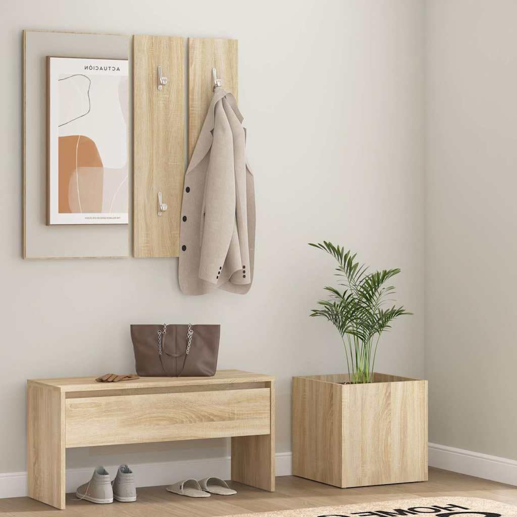 Ensemble Meuble Couloir Bois Ingenierie Chêne Sonoma