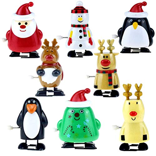 Yissma 8 Stücke Aufziehfigur Rentier & Weihnachtsmann, Weihnachten Wichtelgeschenk für Jungen Mädchen Kinder und Kleinkinder Cover
