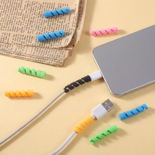35 Stück Kabelschutz Ladekabel Schutz Spirale Knickschutz Kabel für Ladegerät Alle Handys Mauskabel USB-Kabel(5 Farbe)