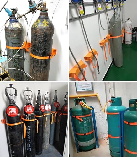Wandhalterung für Gasflaschen, Propan-Tank-Aufbewahrungsregal mit Sicherheitsgurt, robuste ABS-Halterung für Sauerstoff, Propan und alle Gastanks