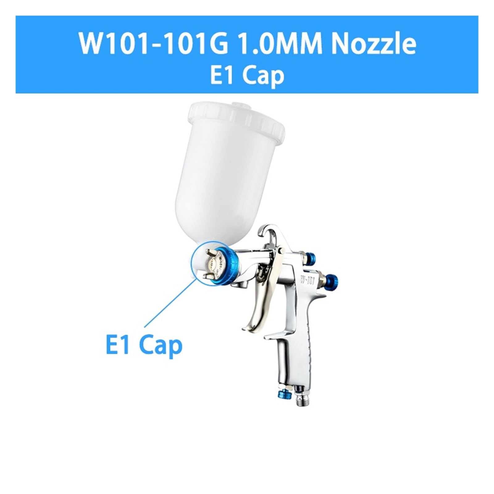 Aerografo per Verniciare, Pistola a spruzzo 400CC Vaso in plastica Tazza in metallo 1.3/1.8mm Spruzzatore autentico Strumento for aerografo for vernice pneumatica(101G Plastic pot)