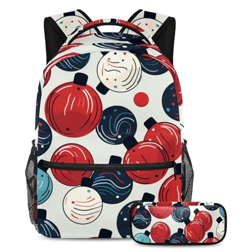 Boule de bowling 9 sac d'école à dos grand format et trousse ronde ado