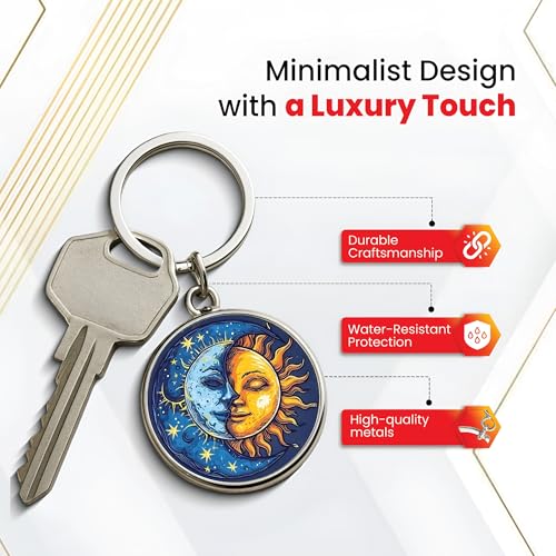 Image of MG | Protective Evil Eye /Spiritual Symbols /Om /Motivational Keychains | Double-Sided Metal Key Ring | Good Luck and devine Charm for Car, Bike, Home & Office
