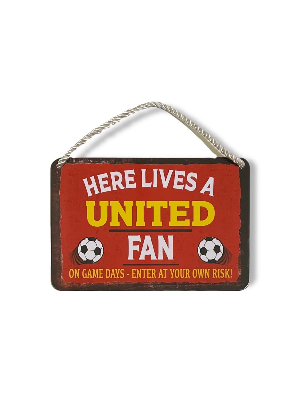 Retrostar Color May Metal Tin Sign - United Football Soccer Sports - Wall Plaque Retro Vintage 18X12 Cm Decorative Sign - For Bar Pub Dining Room Kitchen Bedroom Office Garage - Funny Stylish Gift Small