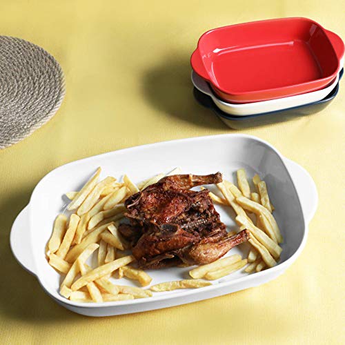 Leetoyi Ceramic 2.8 Quart Baking Dish, 9" X 13",Casserole Dish (White, Set Of 2) #TOP3
