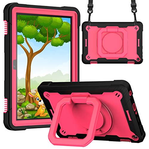 New Fire HD 8 2020 /Fire HD 8 Plus 2020 �P�[�X New Fire HD8 ��10���� �V�����_�[ �V���R�� �n���h���t�� �q���p�yAPOLA�z�|���J�[�{�l�C�g �n�[�h�V�F�� + �\�t�gTPU ��3�w�\���ŁA360�x��