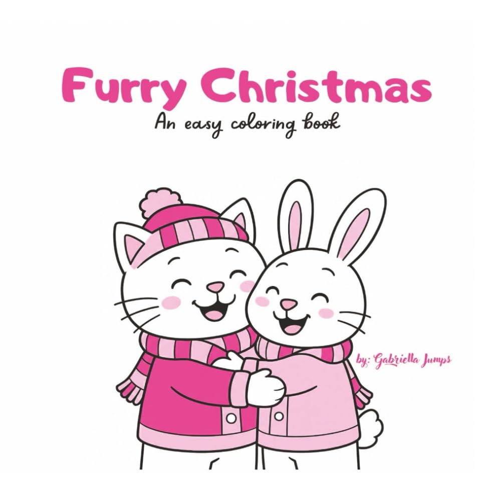 Furry Christmas: An easy coloring book
