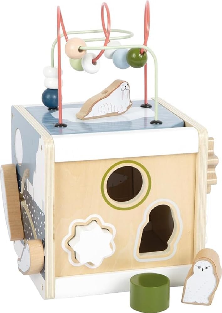 Small Foot Motor Activity Cube Arctic, FSC® 100%-certified wood, motor activities for toddlers aged 12+ mths., 12451
