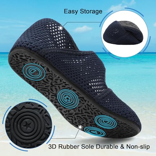 Image of Water Shoes for Women Men Barefoot Beach Swim Aqua Socks Summer Wide Slides Sandals Quick Dry Pool River Sea Sock Shoes