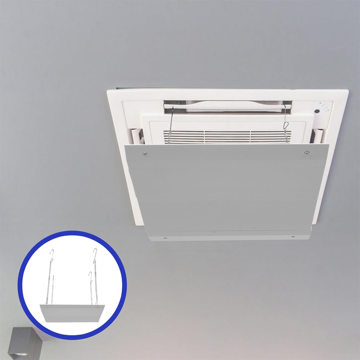 Deflettore Aria Condizionata Centrale Bianco Quadrato Regolabile | Acciaio Inossidabile Abs, Installazione Semplice per Unità a Soffitto, Festa Estiva
