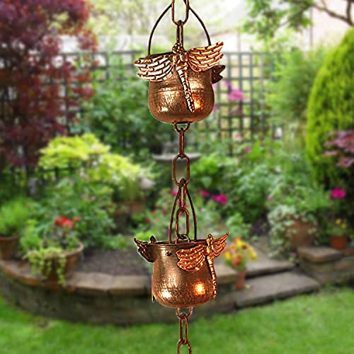 Ct Discount Store Decorate Your Home With Variety Rain Chain - Solid Metal Hand Craft Garden Decoration (Dragonfly Rain Chain; Brown) #TOP6