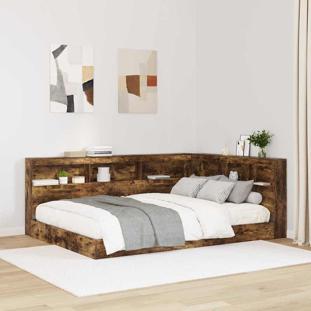 Tête de lit de Rangement Chêne fumé Bois d'ingénierie,Têtes et Pieds de lit,3335545