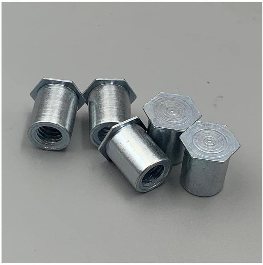 Rivet Nuts,Insert Nuts,Socket NutsThreaded InsertsM2 M2.5 M3 M4*9mm 10mm 11mm 12mm 13mm 14mm Length Zinc Carbon Steel Blind Hole Self-clinching Standoff Rivet Stud Rivet Nuts (Color : 9mm_50Pieces M2)